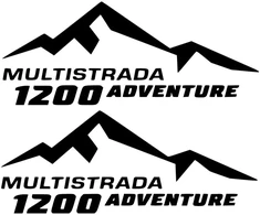 Ducati Stickers Motociklo lipdukai Ducati Multistrada 1200, kelionių stiliaus, 2 vnt.