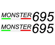 Ducati Stickers Motociklo lipdukai Ducati Monster 695, degalų bakui, 2 vnt.