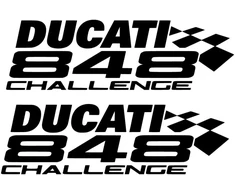 Ducati Stickers Motociklo lipdukai Ducati 848 Challenge, sportinio stiliaus, 2 vnt.