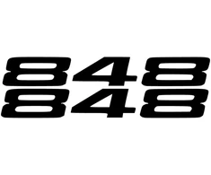 Ducati Stickers Motociklo lipdukai Ducati Superbike 848 Racing Numbers, sportinio stiliaus, 2 vnt.