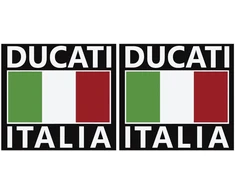 Ducati Stickers Motociklo lipdukai Ducati Italia, su trispalvės motyvu, retro stiliaus, 2 vnt.