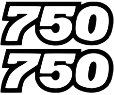 Ducati Stickers Motociklo lipdukai Ducati 750 Paso, retro stiliaus, 2 vnt.
