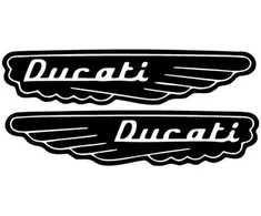 Ducati Stickers Motociklo lipdukai Ducati Scrambler Retro V2, retro stiliaus, 2 vnt.