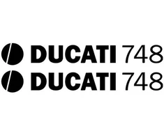 Ducati Stickers Motociklo lipdukai Ducati 748, retro stiliaus, 2 vnt.
