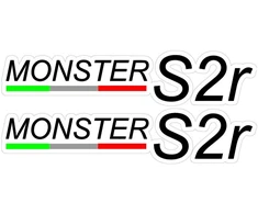 Ducati Stickers Motociklo lipdukai Ducati Monster S2R, retro stiliaus, 2 vnt.