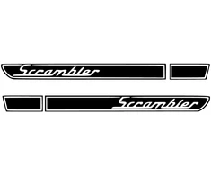 Ducati Stickers Motociklo lipdukai Ducati Scrambler Retro Stripes, su juostų grafika, retro stiliaus, 2 vnt.