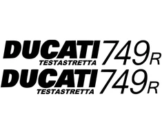 Ducati Stickers Motociklo lipdukai Ducati 749R Testastretta, degalų bakui, 2 vnt.
