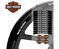 Harley-Davidson juodų ratlankių lipdukai – 16 vnt. juostelės