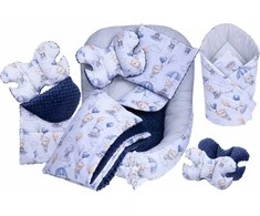 Kūdikių kokonų lizdelis „Minky“ rinkinys XXL „BabyMam“ 7 dalys