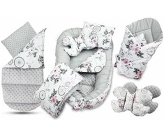 Kūdikių kokonų lizdelis „Minky“ rinkinys XXL „BabyMam“ 7 dalys