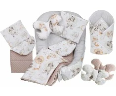 Kūdikių kokonų lizdelis „Minky“ rinkinys XXL „BabyMam“ 7 dalys
