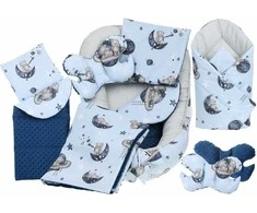 Kūdikių kokonų lizdelis „Minky“ rinkinys XXL „BabyMam“ 7 dalys