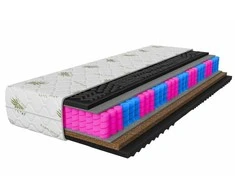 Masažinis čiužinys 90x200 Aloe Vera Premium Juodas H3/H4 24 cm su kokoso sluoksniu prabangus
