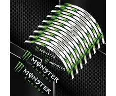 Motociklo ratų lipdukų rinkinys Monster