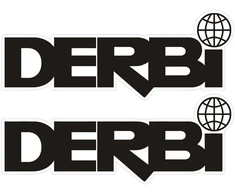 Motociklu Lipdukai Motorolerio logotipo lipdukai Derbi, dizainas Nr. 3, 2 vnt.