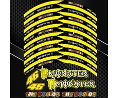 Motociklų „Monster VR 46“ ratlankių lipdukai, juostelės, lipdukai, „Honda“, „BMW“, „Yamaha“, „Kawasaki“