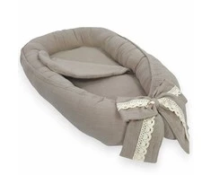 Muslininis kūdikio kokonas su linine struktūra, ELEGANT BEIGE