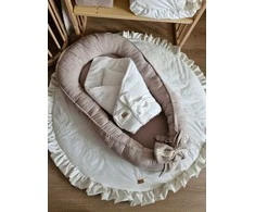 Muslininis kūdikio kokonas su linine struktūra, ELEGANT BEIGE