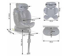 Pasukama ISOFIX NUKIDO i-Size kėdutė 0-36 kg 40-150 cm