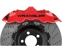 Jeep Wrangler stabdžių suportų lipdukai – off-road tuning, 6 vnt.
