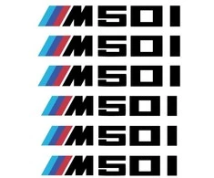 BMW M50i stabdžių suportų lipdukai – premium dekoras, 6 vnt.