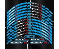 SUZUKI GSX-R ratlankių lipdukų rinkinys Pilnas rinkinys 2 ratams – iš viso 20 lipdukų.