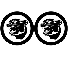 Technikos emblemos lipdukai Arctic Cat, apvalaus dizaino, su laukinės katės motyvu, 2 vnt.