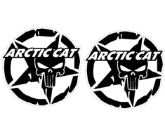 Technikos emblemos lipdukai Arctic Cat, žvaigždės motyvo, su kaukolės motyvu, 2 vnt.