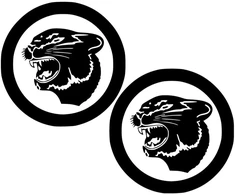 Technikos emblemos lipdukai Arctic Cat, apvalaus dizaino, išpjauto vinilo, 2 vnt.