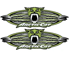 Technikos lipdukai Arctic Cat, apvalaus dizaino, metalo efekto, 2 vnt.