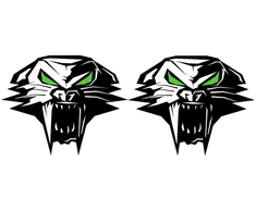 Technikos lipdukai Arctic Cat, dizainas Nr. 2, akių motyvo, žalios spalvos, 2 vnt.