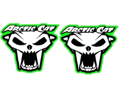 Technikos lipdukai Arctic Cat, su kaukolės motyvu, žalios spalvos, 2 vnt.