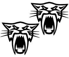 Technikos lipdukai Arctic Cat, su laukinės katės motyvu, 2 vnt.