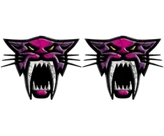 Technikos lipdukai Arctic Cat, su laukinės katės motyvu, violetinės spalvos, 2 vnt.