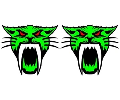 Technikos lipdukai Arctic Cat, su laukinės katės motyvu, žalios spalvos, 2 vnt.