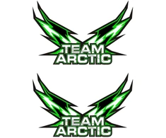Technikos lipdukai Arctic Cat, su sparnų motyvu, tribal stiliaus, žalios spalvos, 2 vnt.