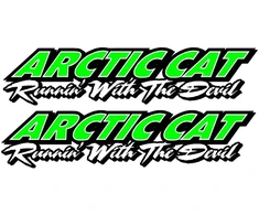 Technikos lipdukai Arctic Cat, su velnio simbolika, žalios spalvos, 2 vnt.