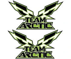 Technikos lipdukai Arctic Cat, žaibo motyvo, su sparnų motyvu, žalios spalvos, 2 vnt.