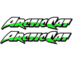 Technikos logotipo lipdukai Arctic Cat, pasvirusio šrifto, 2 vnt.