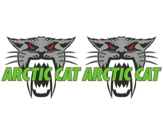 Technikos užrašo lipdukai Arctic Cat, su laukinės katės motyvu, žalios spalvos, 2 vnt.