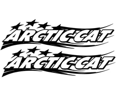 Technikos užrašo lipdukai Arctic Cat, žvaigždės motyvo, su juostų grafika, 2 vnt.