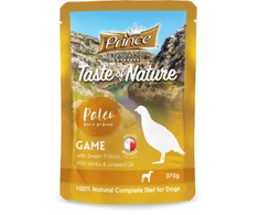 Ėdalas šunims PRINCE Taste Of Nature Paleo Žvėriena su saldžiąja bulve ir žolelėmis, 375 g