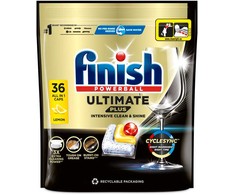 Indaplovių kapsulės FINISH Ultimate Plus Lemon, 36 vnt.