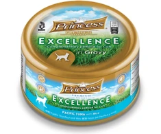Aukštos kokybės šlapias ėdalas katėms PRINCESS Excellence tunas/ryžiai padaže, 70g