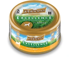 Aukštos kokybės šlapias ėdalas katėms PRINCESS Excellence vištienos krūtinėlė/ryžiai padaže, 70g