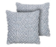 Beliani Rinkinys 2 dekoratyvinės pagalvės GOREME Boucle 45 x 45 cm Pienas Geometrinis raštas