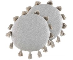 Beliani Rinkinys 2 dekoratyvinės pagalvės MADIA Medvilnė 45 x 45 cm Pilka Solid