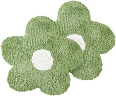 Beliani Rinkinys 2 dekoratyvinės pagalvės SORREL Medvilnė 30 x 30 cm Žalias Flower