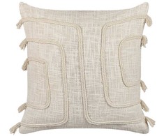 Beliani 2 medvilninės pagalvės su abstrakčiu raštu 45 x 45 cm smėlio sp