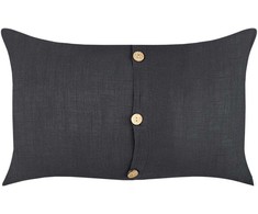 Beliani Rinkinys 2 dekoratyvinės pagalvės BANORI Linas 30 x 50 cm Juodas Unity